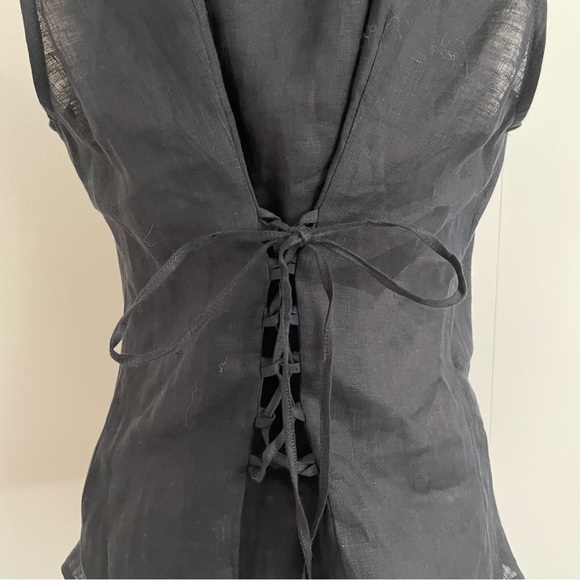 Vintage Y2K Anne Fontaine Linen Ruffle Blouse - Picture 5 of 6